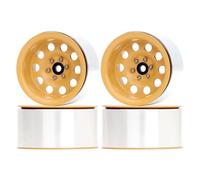 Para Axial Para SCX10 II 90046 90047 RR10 Para Wraith Para TRX4 Para YETI KM2 Para Traxxas 1/10 4 Piezas Cubos Llanta Rueda Beadlock 12mm Hex RC Car Piezas Llanta Rc(Yellow)