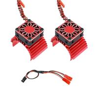 Para Axial Para SCX10 Para Traxxas Para TRX4 Para Tamiya 380 540 550 3650 3660 3670 1/8 1/10 2 Piezas Ventilador Enfriamiento Disipador Calor Motor Motor RC Coche Piezas Maquetas RC(Red)