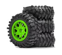 Para Axial Para SCX10 Pro Para Capra Para Traxxas Para TRX4 D90 1/10 Juego 4 Bujes Rueda ABS 88 Mm Y 1,9" Neumáticos Goma Blanda Coche RC Crawler Rc Orugas Neumáticos(Green)