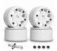 Para Axial Para SCX10 UTB10 Para TRX4 Para TRX6 Para Redcat Gen7 Gen8 VS4-10 4 Piezas 1.9 Ruedas De Plástico Beadlock Accesorios Para Vehículos Todoterreno RC Mejoras(White)
