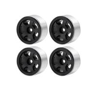 Para Axial Para SCX24 90081 AXI00002 Para Deadbolt B-17 Betty 1/24 4 Uds 1,0 "CNC Llantas Rueda Metal Beadlock Coche Trepador Control Remoto RC Reemplazos Repuestos(Black)