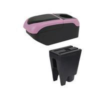 para Aygo para BJ Caja De Reposabrazos para Automóvil Accesorios Caja De Almacenamiento Detalle Interior Instalación Sencilla Consola Central Apoyabrazos(S1 Black-Pink 6USB)