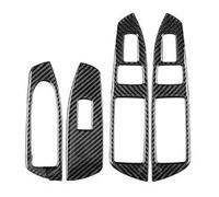 Para B&MW Para Serie 7 Para F01 2009-2014 Embellecedor Marco Botón Elevalunas Fibra Carbono Pegatinas Decorativas Para Interior Coche Mando Botonera Elevalunas(Negro,RHD)