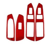 Para B&MW Para Serie 7 Para F01 2009-2014 Embellecedor Marco Botón Elevalunas Fibra Carbono Pegatinas Decorativas Para Interior Coche Mando Botonera Elevalunas(rojo,RHD)