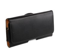 DFV mobile - Funda horizontal de cinturón con clip en piel sintética lisa para Bbk Vivo Y76S 5G (2021) - Negra