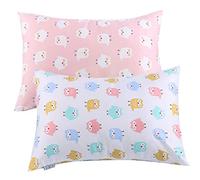 Para bebé fundas de almohada uomny 2 Pack 100% algodón funda de almohada casos 13 x 18 "para niños ropa de cama rosa/blanco Diseño de búho