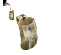 para beber de cuerno: cuerno vikingo vintage, de cerveza rústica con asa, de cerveza y whisky con cuernos, recipiente tradicional para beber hidromiel | Perfecto para bar en casa de