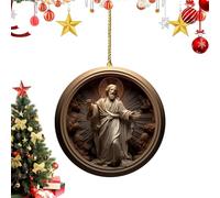 para belén, Colgante de Navidad 2D, acrílico, decoración navideña Cristiana, para casa, Pascua, librería, Coche, Tirador Interior de Puerta