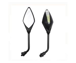 para Benelli para TRK 502X para TNT 125 para BN125 para Leoncino 500/502C Espejo Retrovisor De Motocicleta con Señal De Giro LED Retrovisores Moto(Black)