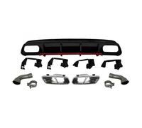 para Benz Clase A W176 A200 A45 para AMG 2013-2018 Difusor Trasero con Tubo Escape Difusor Parachoques Trasero Alerón