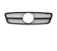 Para Benz Para Clase C W203 2001-2007 Sedan 4D Wagon Negro Brillante Estilo AMG Rejilla Parachoques Delantero Diamonds Racing Parachoques Delantero Parrilla(Diamond-Chrome Black)