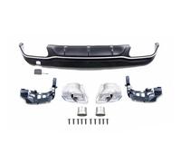 Para Benz W207 C207 Clase Coupe E200 E250 E300 E350 2014-2015 E63 Difusor Parachoques Trasero Estilo Para AMG Tubo Punta Silenciador Para Escape Parachoques Faldón trasero Difusor(Silver Exhaust)