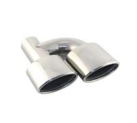 Para Benz W211 W204 C63 Interfaz 63 Mm Salida Doble Punta Escape Inclinada Laminada Silenciador Borde Automático Tubo Acero Inoxidable Cola Tubo Escape Coche(Izquierda)