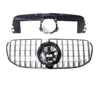 Para Benz X167 GLS GLS580 GLS450 2020 2021 2022 2023 2024 Capó Parachoques Delantero Coche Malla Con Soporte Rejilla Frontal Rejillas Radiador Parachoques Coche(Plata)
