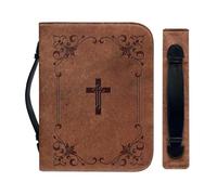 para Biblia clásica, para libros de cuero PU de iglesia protectora para la Biblia con asa, cubierta de Biblia de gran tamaño regalo para más lejos