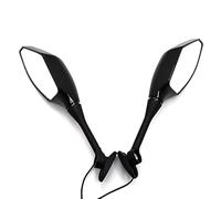 para Bicicleta De Calle Motocicleta Universal Integrado Señal De Giro Manillar Espejo Retrovisor con Luz Led Retrovisores Moto(Black)