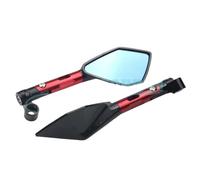 Para bicicleta eléctrica pieza modificada Moto Espejos | Motocicleta CNC aluminio Reflector azul manillar espejo retrovisor Universal Dirt Pit accesorios para bicicleta eléctrica