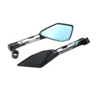 Para bicicleta eléctrica pieza modificada Moto Espejos | Motocicleta CNC aluminio Reflector azul manillar espejo retrovisor Universal Dirt Pit accesorios para bicicleta eléctrica