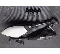 para Bicicletas De Calle Cruiser para Ducati Monster 600 750 900 S4R S2R Universal Negro Motocicleta Azul Indicador Señales Giro Espejos Retrovisores Laterales