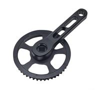 Para bielas de bicicleta 46T con cono cuadrado, brazo de manivela de aleación de aluminio de 120 mm para transmisión por correa, compatible con HTD 8M, protector de cadena de una sola velocidad