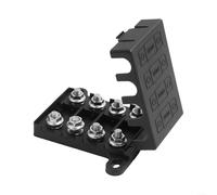 Para bloque de fusibles midi de 4 vías, 200 amperios, corriente máxima, terminales de 8 pines para sistemas duales en el coche y en el sector marino, soporte de termoplástico negro