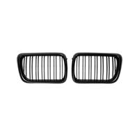 Para BMW E36 LCI Para M3 1996-1999 Rejillas Superiores De Doble Lámina En Negro Brillante 2x Rejillas Delanteras De Carreras De Estilo De Doble Línea Rejilla De Radiador(Double-Glossy Black)