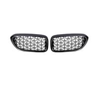 Para BMW Para 5-Series G30 G31 G38 2018-20 530i 540i 550i Reemplazo Parrillas Doble Listón Una Sola Línea Rejillas Parachoques Delantero Diamante(Diamond-Chrome Black)