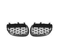 Para BMW Para Serie 5 E60/E61 Para M5 325i 2004-2009 Rejillas Listones Estilo Línea Única Parachoques Delantero Capó Diamantes Cromados(Diamond-Chrome Black)