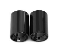 Para BMW X1 F48 2016-2021 304 Tubo Escape Acero Inoxidable Para Coche Decoración Salida Silenciador Embellecedores Escape 2 Piezas Tubo Cola Coche(Negro)