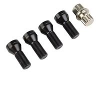 para BMW X5 E70 2006 2007 2008 2009 2010 2011 2012 2013 Juego de 4 Tornillos de Seguridad M14×1.25 Negros con Llave OEM:36136776076