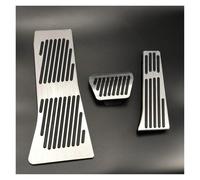 para BMW X5 X6 E53 E70 E71 E72 F15 F16 Acelerador Freno Reposapiés Placa Estilo Coche LHD Pedales de Freno (Sin Perforar AT Plata)