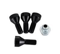 para BMW X6 E71 2008 2009 2010 2011 2012 2013 2014 Juego de 4 Tornillos de Seguridad Negros de 1,25" con Tuercas y Llave OEM: 36136776076