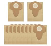 Para bolsa de recogida de polvo de 20 L compatible con aspiradoras húmedas y secas, construcción de papel para una filtración eficaz de desechos secos, paquete de 5 o 10 bolsas (paquete de 10)
