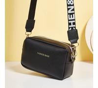 para bolso Cuadrado para mujer PU Bandolera Correa Letras para moda Diario 18x13x8cm(Black)