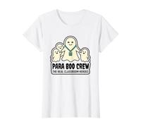 para Boo Crew: Los Verdaderos héroes del Aula: Halloween Camiseta gráfica económica, Mujer, Blanco, XL
