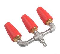 Para boquilla turbo para lavadora de alta presión con diseño de triple boquilla y rotación continua de 360 grados para mejorar la distribución y cobertura del agua (rojo)