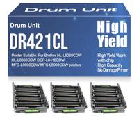 para Brother DCP-L8410CDW Tambor de Imagen DR421 ompatible Alto Rendimiento para Brother HL-L8260CDW HL-L8360CDW MFC-L8690CDW MFC-L8900CDW (30 000 páginas),3PC-Black