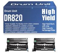para Brother HL-L5000D L5100DN L5200DW L6200DW L6250DW L6300DW L6400DW Unidad de Tambor Compatible Tambor de Imagen DR820 para Brother DCP-L5500 L5500DN L5600DN L5650DN,2PC-Black