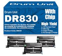 para Brother Unidad de Tambor Compatible DR830 para los Modelos HL-L2400D, HL-L2405W, HL-L2420DW, HL-L2460DW, HL-L2460DWXL y HL-L2865DW.,3PC-Black