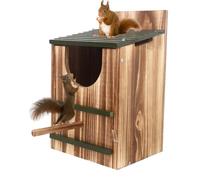 para búhos, refugio de madera rústica, gran casa para carbonizada, para ardillas, palomas, jardín, al aire libre, casa, porche e invierno
