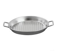 Para cacerola de acero inoxidable de alta calidad con compatibilidad de doble fuente de calor para parrilla y estufa de inducción, limpieza suave no interior, diseño ligero para picnic y viajes (C)