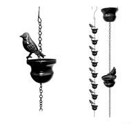 para cadena de Lluvia Metálica Forma Pájaro 60CM Drenaje Tejado