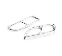 Para Cadillac CT4 CT5 2020 2021 2022 2023 Pegatina Cubierta Silenciador Escape Garganta Trasera Acero Inoxidable Coche Punta Escape Coche(Type 2 Silver)