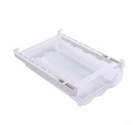 Para caja de huevos para refrigerador con piso inclinado para apoyar natural para el movimiento del huevo, montaje a presión y transparente (L)