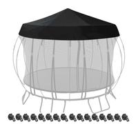 para cama elástica, resistente al viento, protección solar | Funda para tienda de cama elástica de 133 pulgadas con protección UV impermeable y 16 correas de fijación para marcos de 10