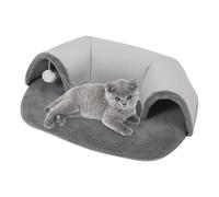 para Cama para Gatos - 65 x 49 x 17 cm | Cueva Peekaboo para Suave y cálida | con Bola de Peluche Blanca, Espacioso Refugio para el Edificio - Interactivo para Gatos Que Viven