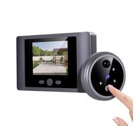 Para cámara inteligente Mirilla Visor de puerta inalámbrico con pantalla HD de 2.8 pulgadas, detección de movimiento PIR para visión nocturna, batería recargable USB para seguridad en el hogar, gris
