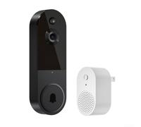 para cámara Timbre Audio Bidireccional App Móvil para cámara(Black) | WiFi estable, app móvil para ios para android, instalación sin cables, visión clara día y noche, inmediata