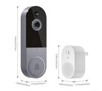 para cámara Timbre Audio Bidireccional App Móvil para cámara(gray) | WiFi estable, app móvil para ios para android, instalación sin cables, visión clara día y noche, inmediata