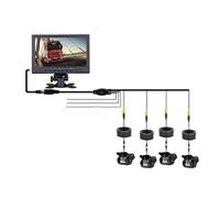 para Camión Autobús Cámara Respaldo 9 "Monitor Pantalla Dividida Cuatro Divisiones Visión Nocturna Grabadorae 4 Canales Visión Trasera Vídeo Cámara Visión Trasera